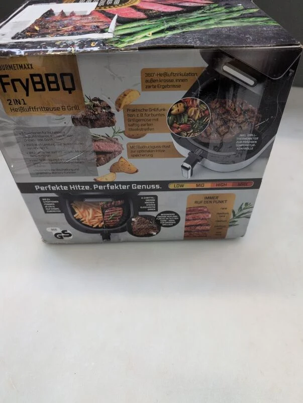 B-Ware GourmetMaxx Heißluft-Fritteuse 5l 2000W Fritteuse Airfryer Grillfunktion Zubehör