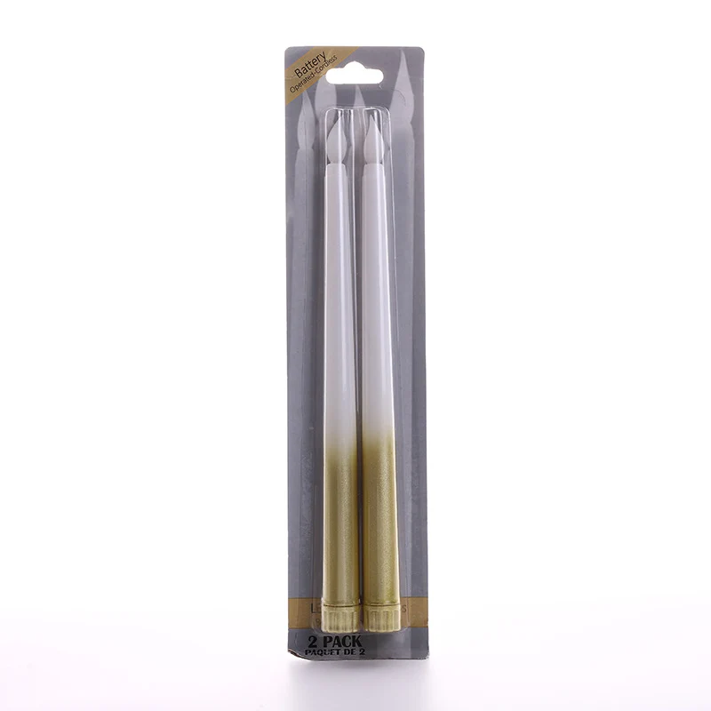 Batteriebetriebene LED-Gradient-Taper-Kerzen-Set mit Flackerflamme und abnehmbaren Basen