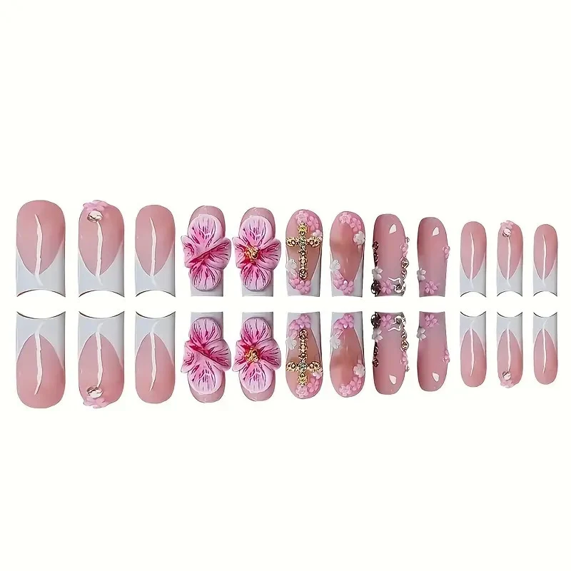 Künstlerische florale Acryl-Nagelerweiterungen Karnz