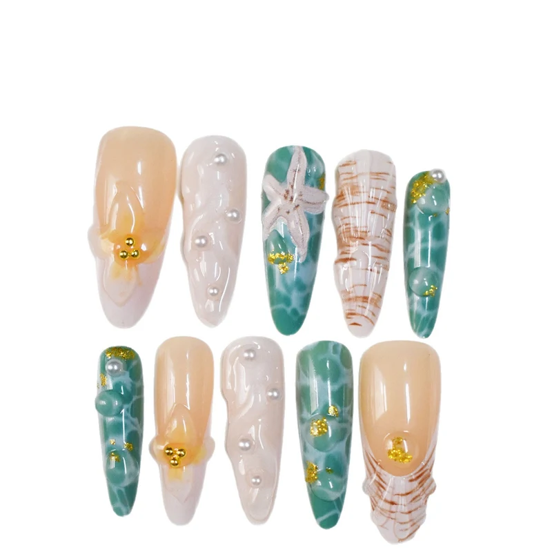 Künstlerisches Fantasie Press-On Nagelset Karnz