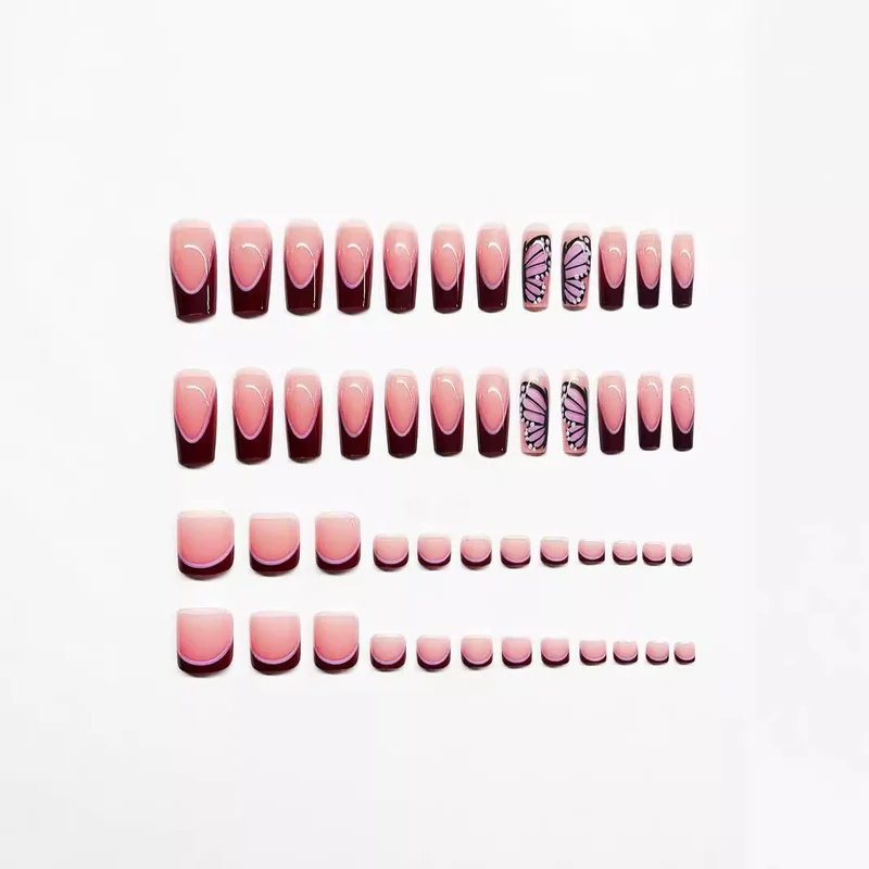 Künstlerische, vom Schmetterling inspirierte Nagelverlängerungen Karnz