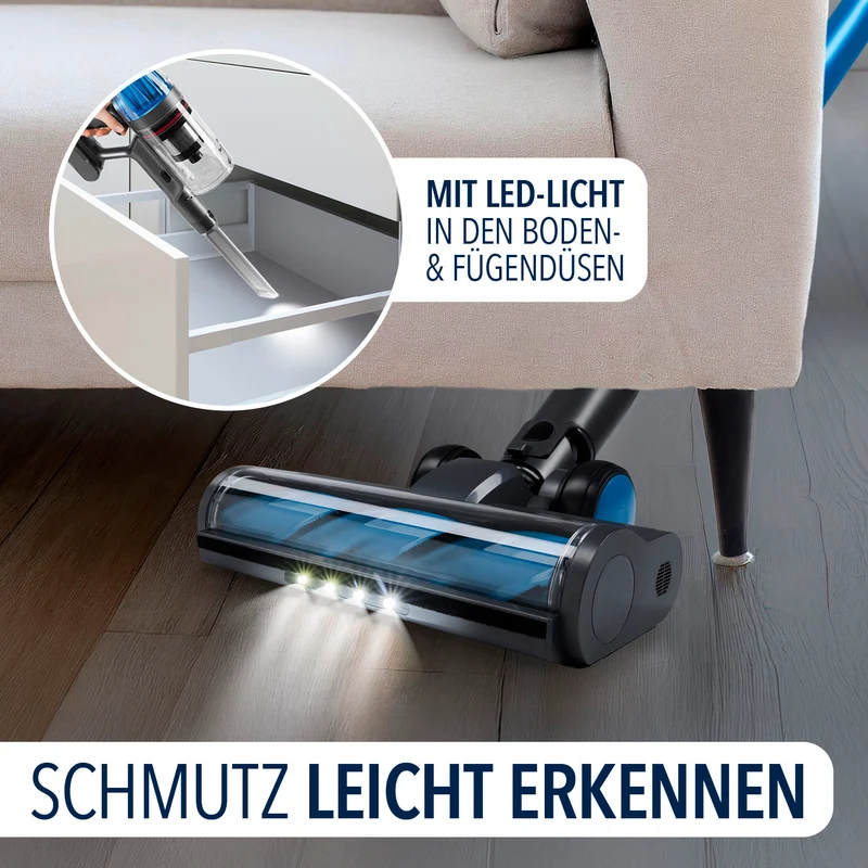 CLEANmaxx AeroTec 500 Staubsauger mit Absaugstation – Grau/Blau