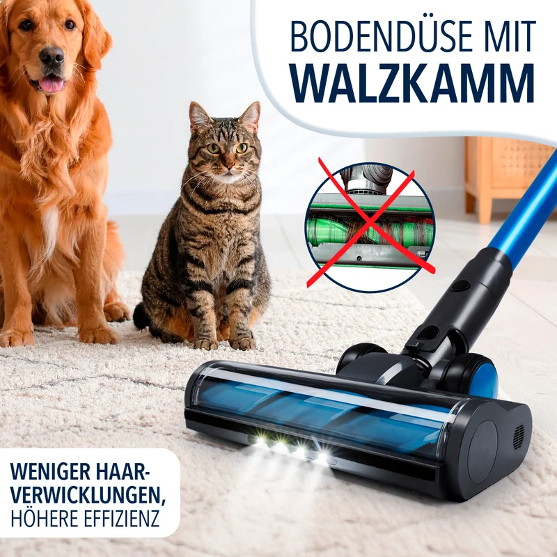 CLEANmaxx AeroTec 500 Staubsauger mit Absaugstation – Grau/Blau