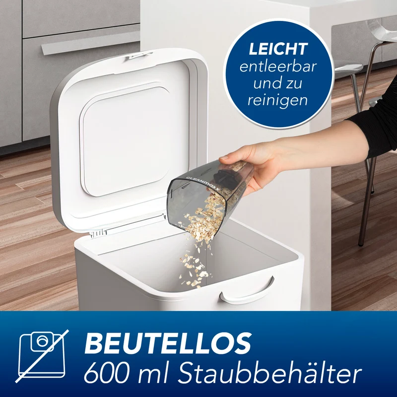 CLEANmaxx Akku-Handstaubsauger - kabel- & beutellos - mit EPA-Filter & LED-Licht