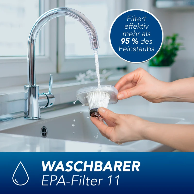 CLEANmaxx Akku-Handstaubsauger - kabel- & beutellos - mit EPA-Filter & LED-Licht