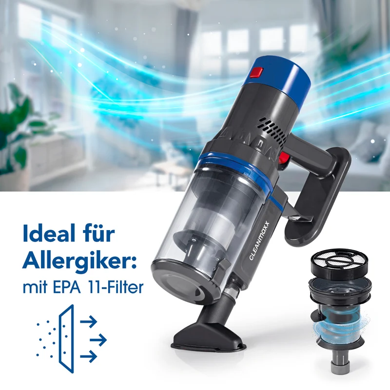 'CLEANmaxx Hand- und Bodenstaubsauger - kabellos - 12 kPa und 0,8-L-Staubbehälter