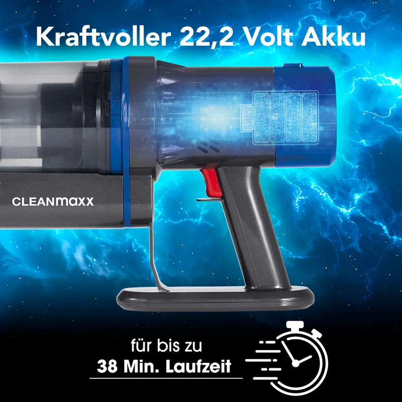 'CLEANmaxx Hand- und Bodenstaubsauger - kabellos - 12 kPa und 0,8-L-Staubbehälter