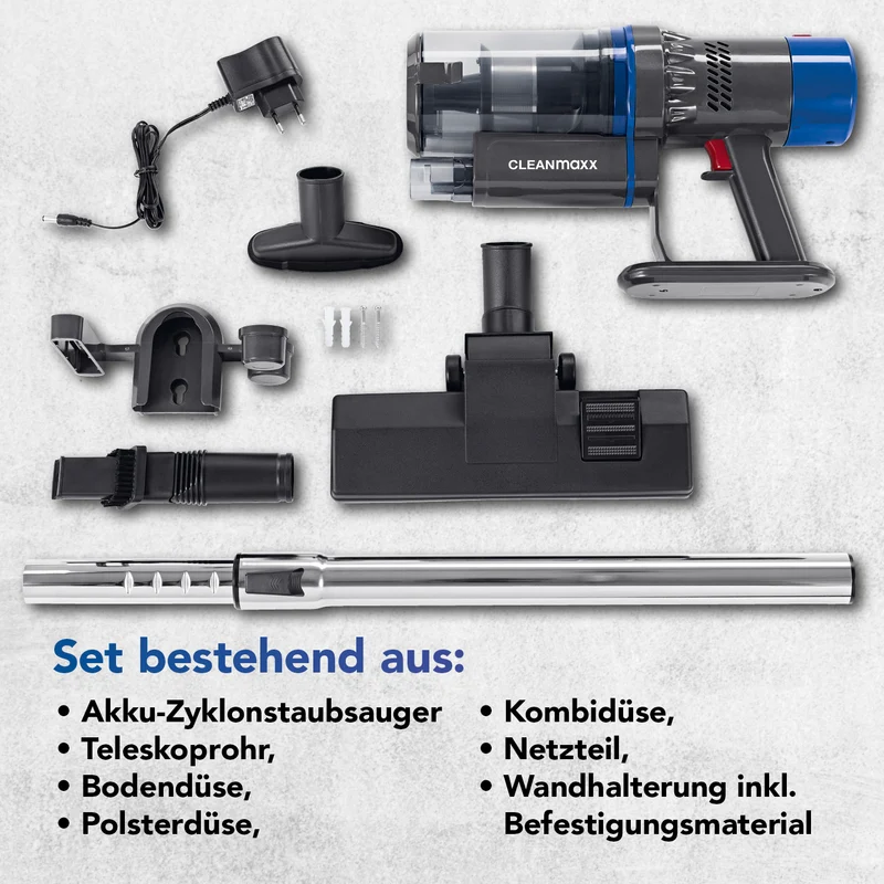 'CLEANmaxx Hand- und Bodenstaubsauger - kabellos - 12 kPa und 0,8-L-Staubbehälter