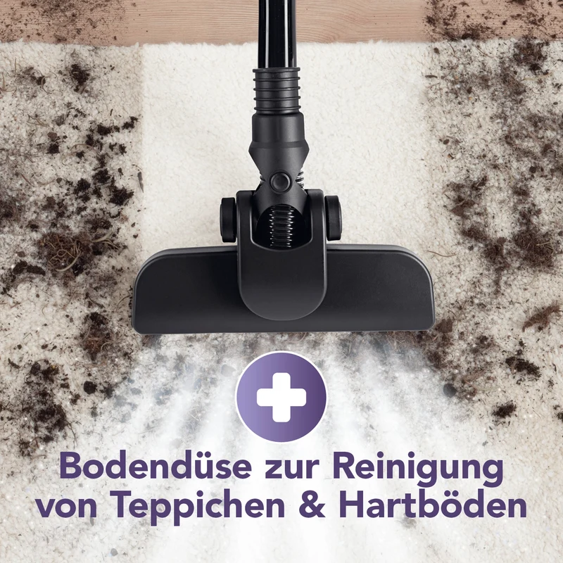 CLEANmaxx Akku-Staubsauger 2in1 - Hand- & Bodensauger kabellos, ladbar - 2 Düsen