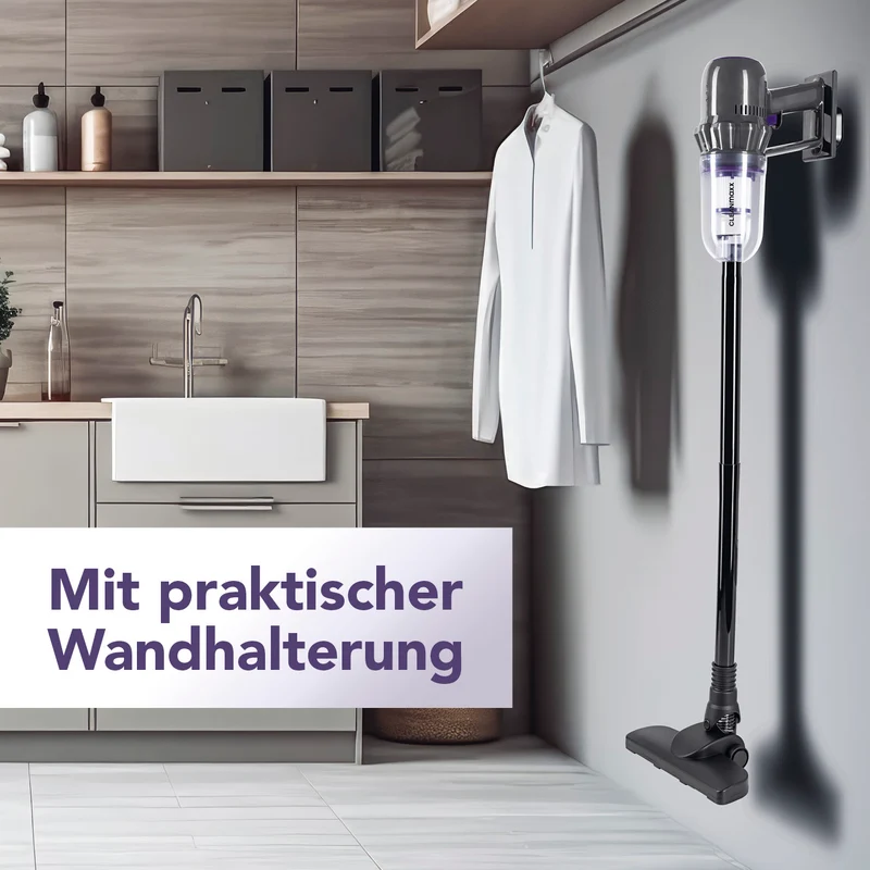 CLEANmaxx Akku-Staubsauger 2in1 - Hand- & Bodensauger kabellos, ladbar - 2 Düsen
