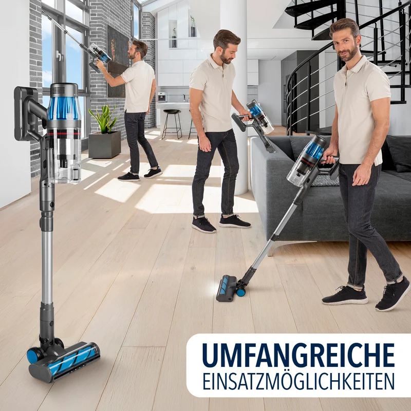 CLEANmaxx AeroTec 500 Staubsauger mit Absaugstation – Grau/Silber