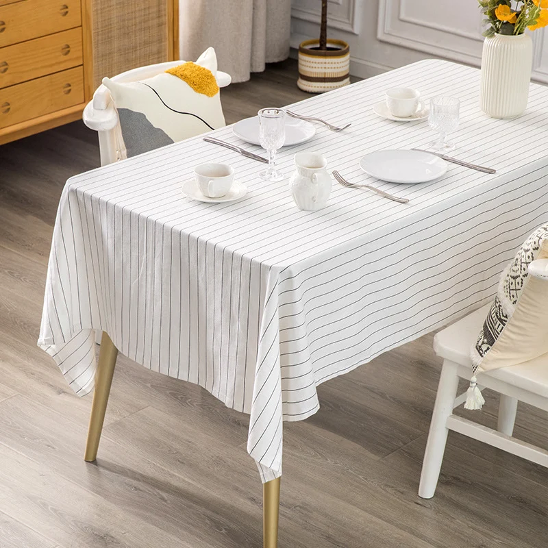Rechteckige Tischdecke aus Baumwoll‑Leinenmix mit geprägtem Tupfenmuster und wasserabweisender Oberfläche Karnz