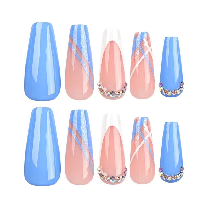 Kunstvolle Gel-Nägel mit Glitzerverzierungen und eleganten Designs Karnz