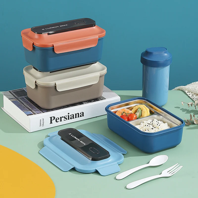 Vielseitige Auslaufsichere Bento Lunchbox mit Eingebautem Besteckset