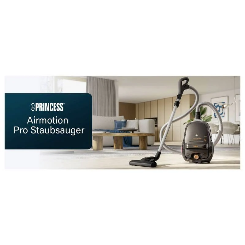 B-Ware Princess Staubsauger Bodenstaubsauger 800W HEPA Staubbeutel schwarz 4l 9m