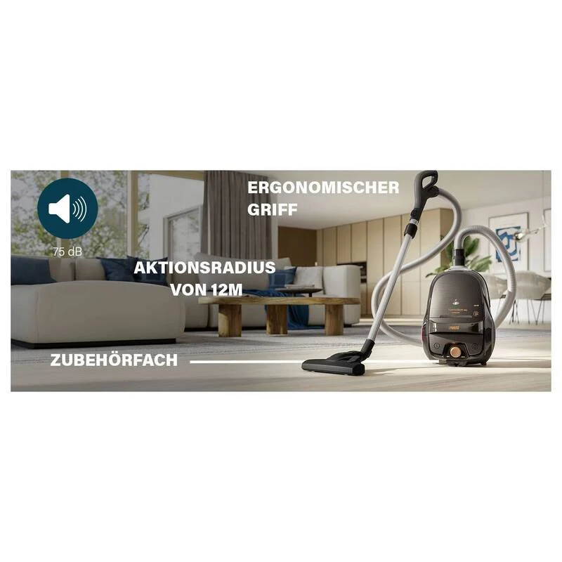 B-Ware Princess Staubsauger Bodenstaubsauger 800W HEPA Staubbeutel schwarz 4l 9m