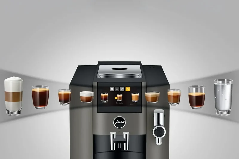 JURA S8 (EB) Kaffeevollautomat – One-Touch, 15 Spezialitäten, TFT-Display
