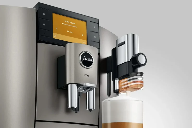 JURA E8 (ED) Kaffeevollautomat – 27 Spezialitäten, 3,5" Touchscreen, P.E.P.® | Inkl. 7 Jahre Garantie