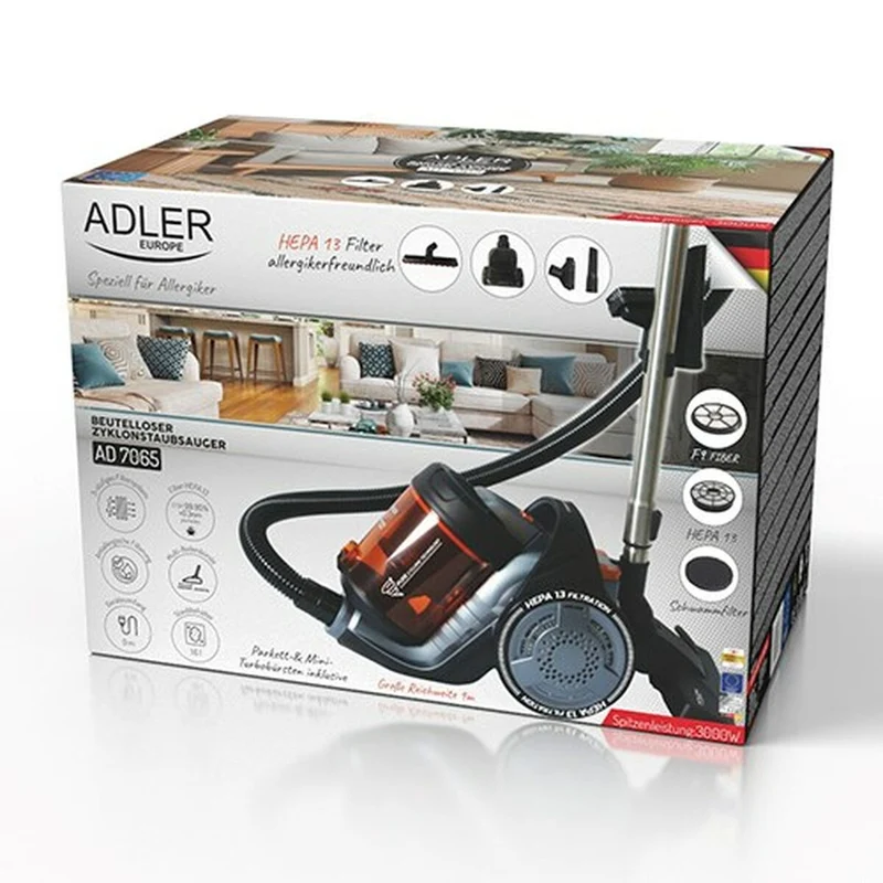 vacuum cleaner Adler AD 7065 Black Orange 700 W 3000 W