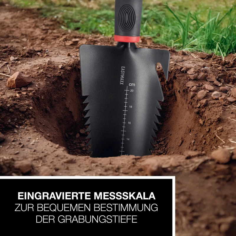 Schaufel mit Wurzelsäge - Schwarz/Rot