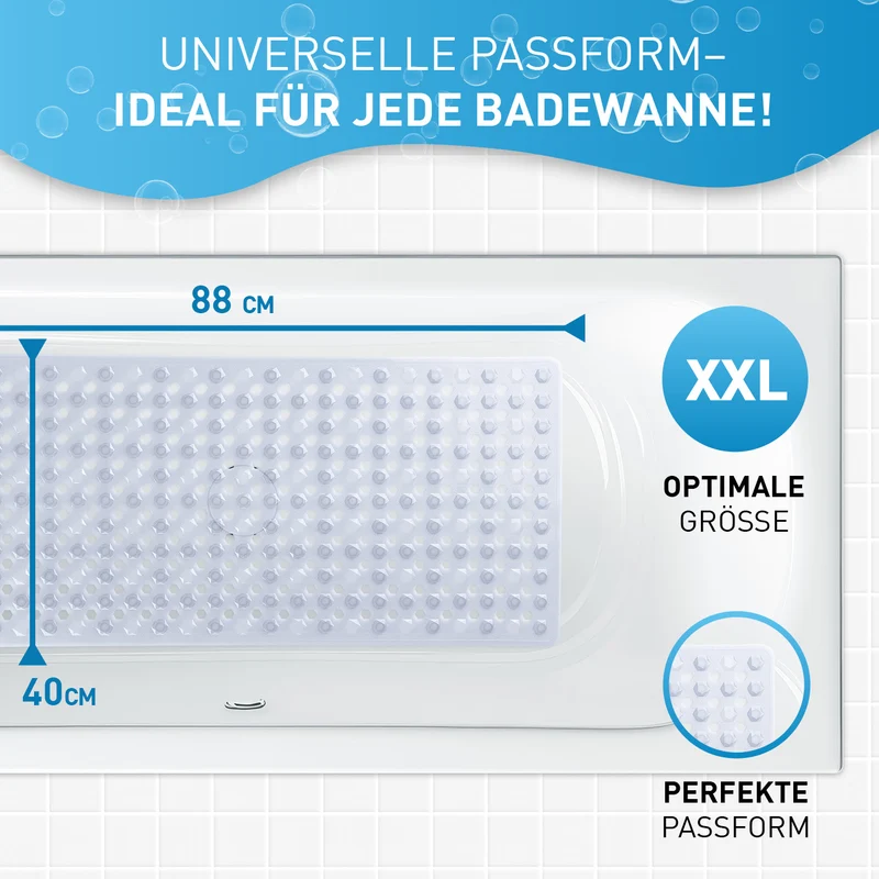 Badewannenmatte 88 x 40 cm – Transparent