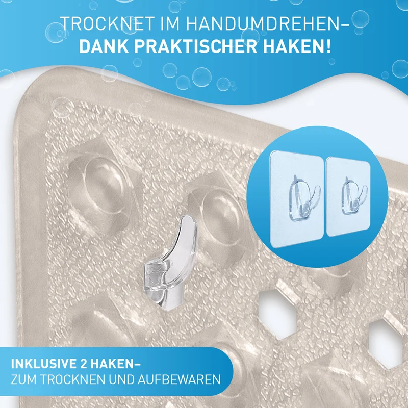 Badewannenmatte 88 x 40 cm – Hellgrau