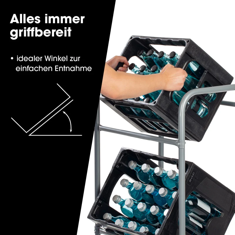 Getränkekistenregal aus Metall für 3 Kästen 2er-Set