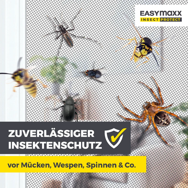 Teleskop-Insektenschutzgitter Schwingtür – Grau