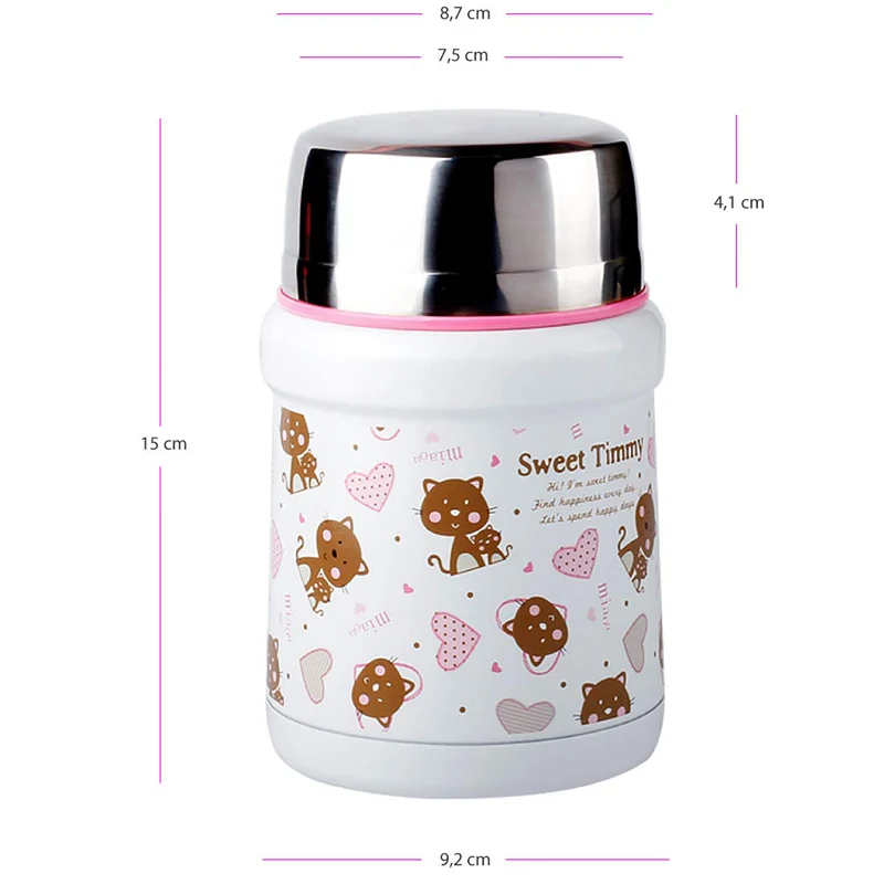Thermobehälter 450 ml - Katzen/Rosa