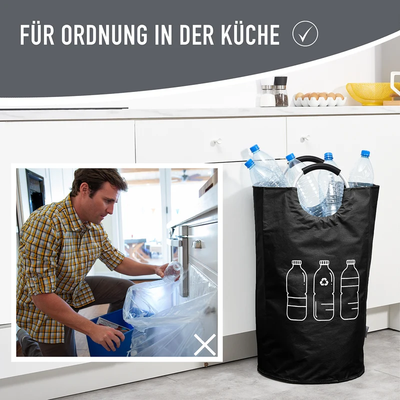 Faltbarer Pfandflaschen Sammelbehälter - Grau