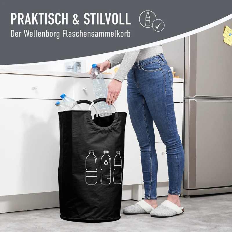 Faltbarer Pfandflaschen Sammelbehälter - Grau