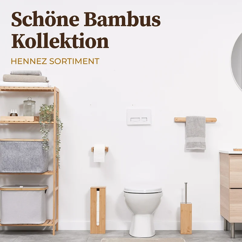 WC-Garnitur - 4-tlg. - Bambus