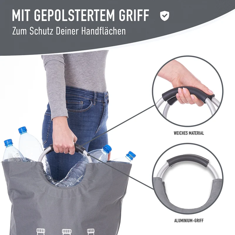 Faltbarer Pfandflaschen Sammelbehälter - Grau