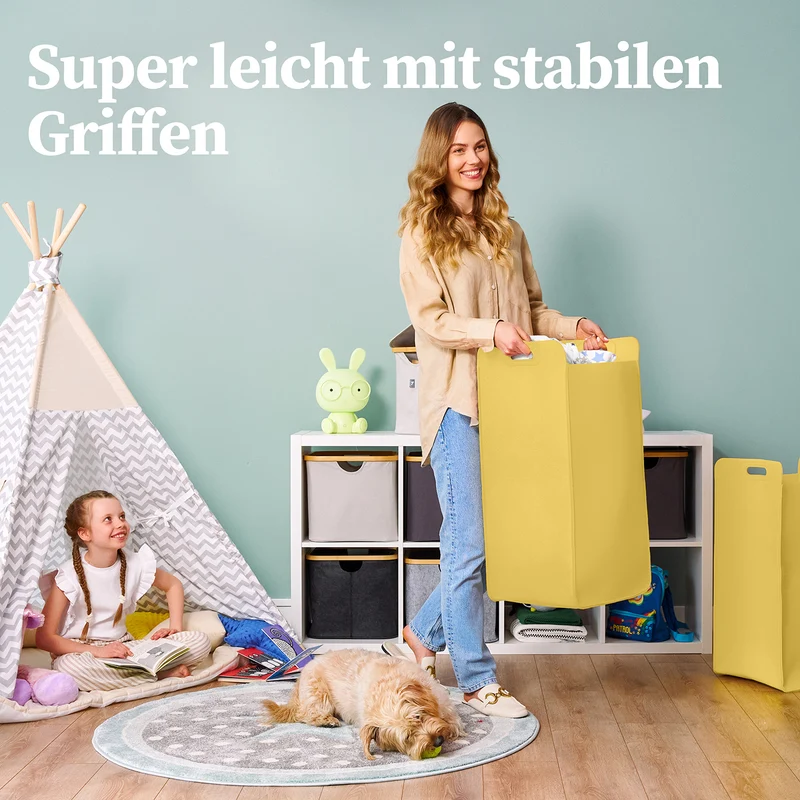 Filz-Aufbewahrungskorb "Katy" 75 l - Gelb
