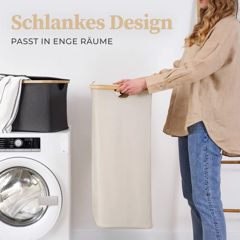 Aufbewahrungskorb "Adrian" 100 l mit Deckel - Beige-Grau