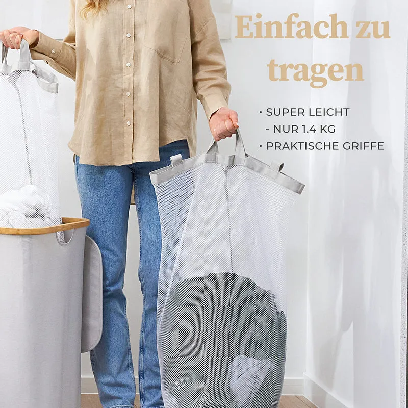 Aufbewahrungskorb "Adrian" 100 l mit Deckel - Beige-Grau