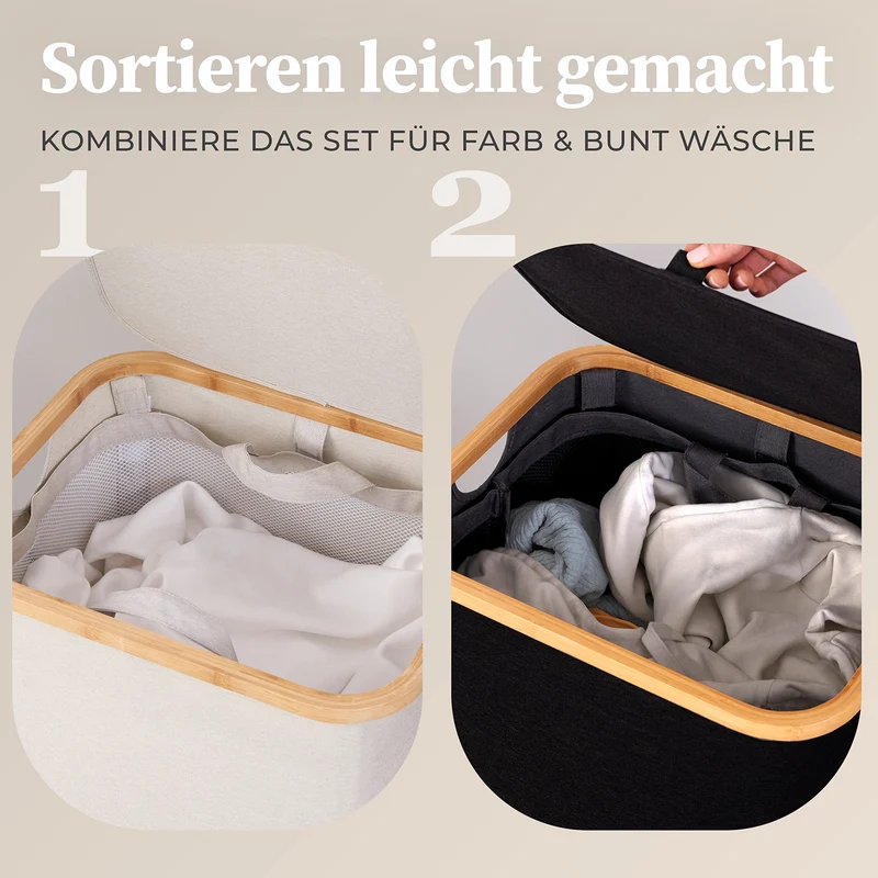 Aufbewahrungskorb "Adrian" 100 l mit Deckel - Schwarz