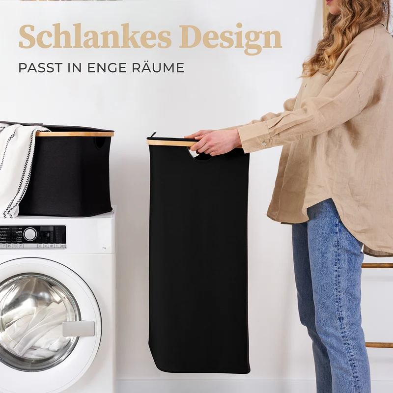 Aufbewahrungskorb "Adrian" 100 l mit Deckel - Schwarz