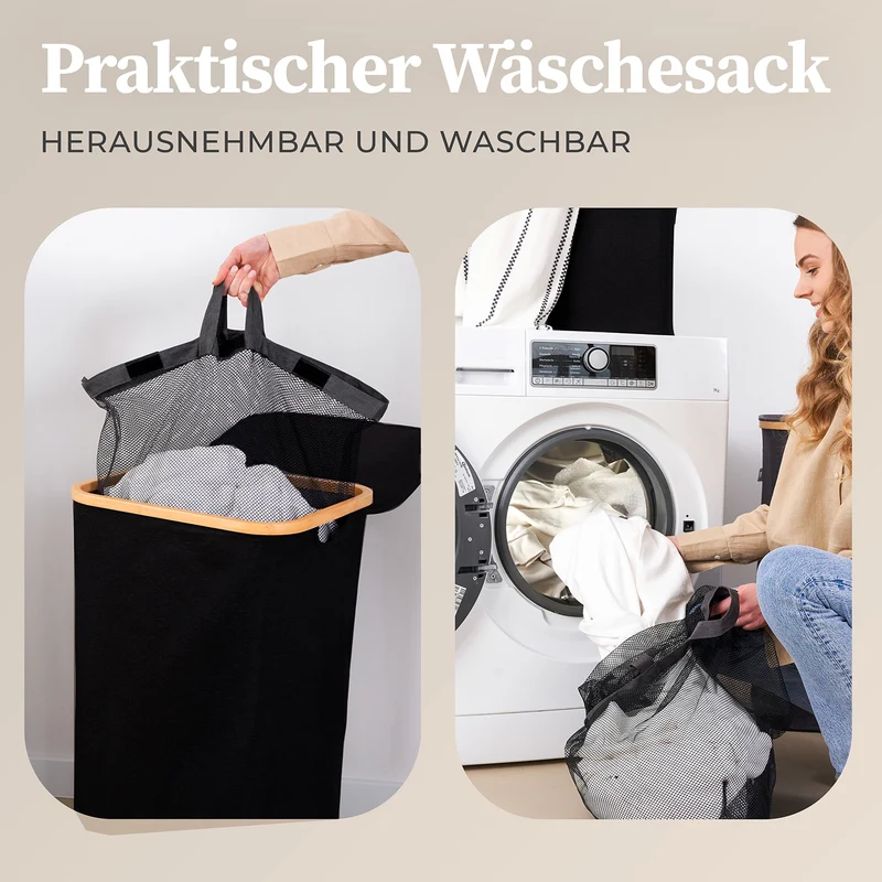 Aufbewahrungskorb "Adrian" 100 l mit Deckel - Schwarz