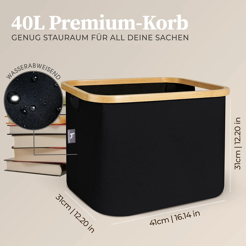 Aufbewahrungskorb "Adrian" 40 l - Schwarz