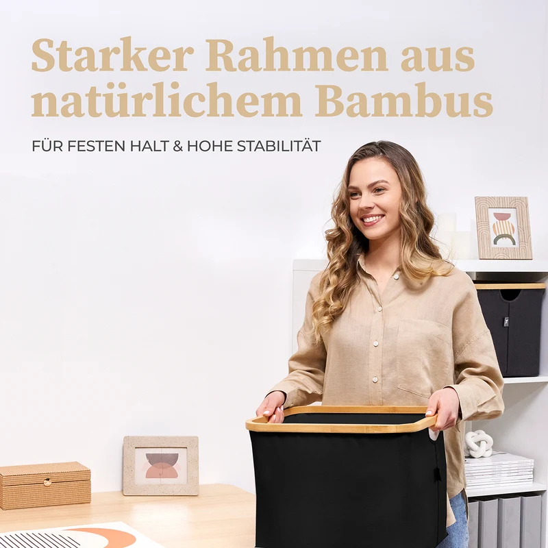 Aufbewahrungskorb "Adrian" 40 l - Schwarz