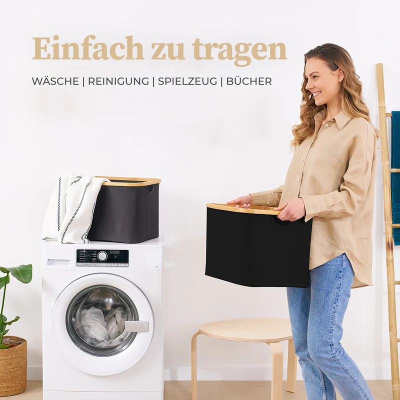 Aufbewahrungskorb "Adrian" 40 l - Schwarz