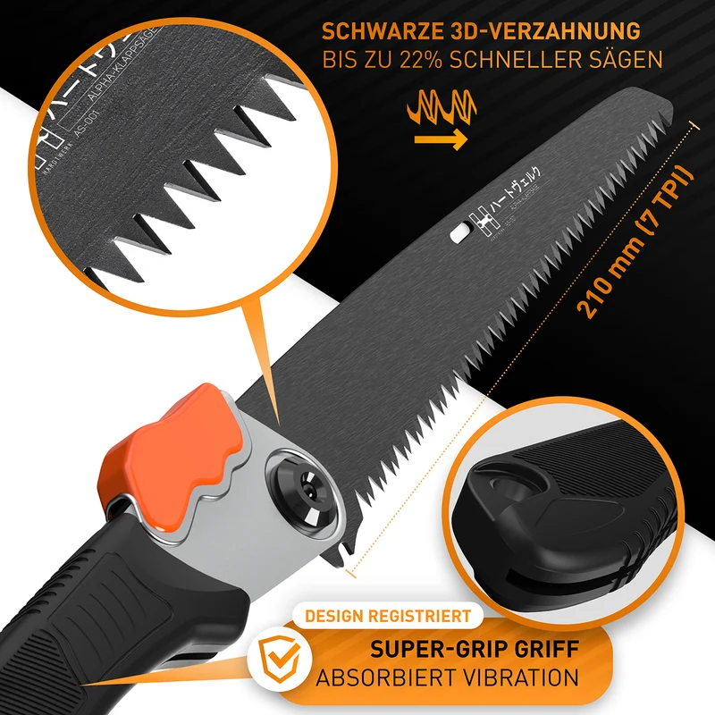 Klappbare Handsäge aus Karbonstahl - 21 cm