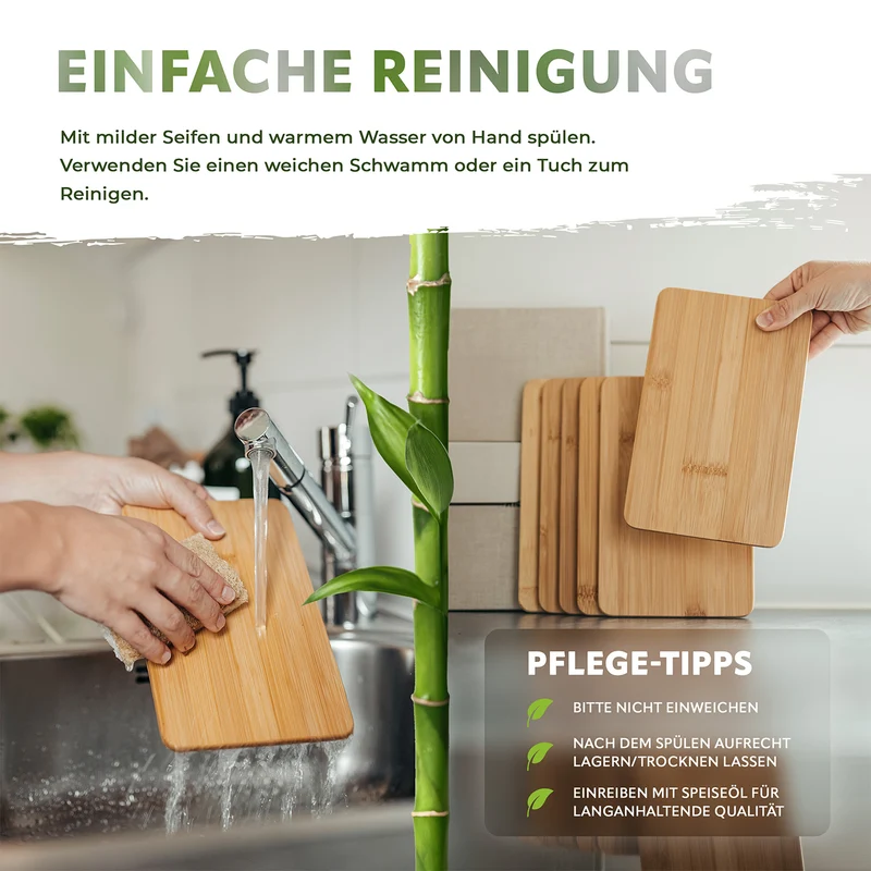 Schneidebretter aus Bambus - 6er-Set