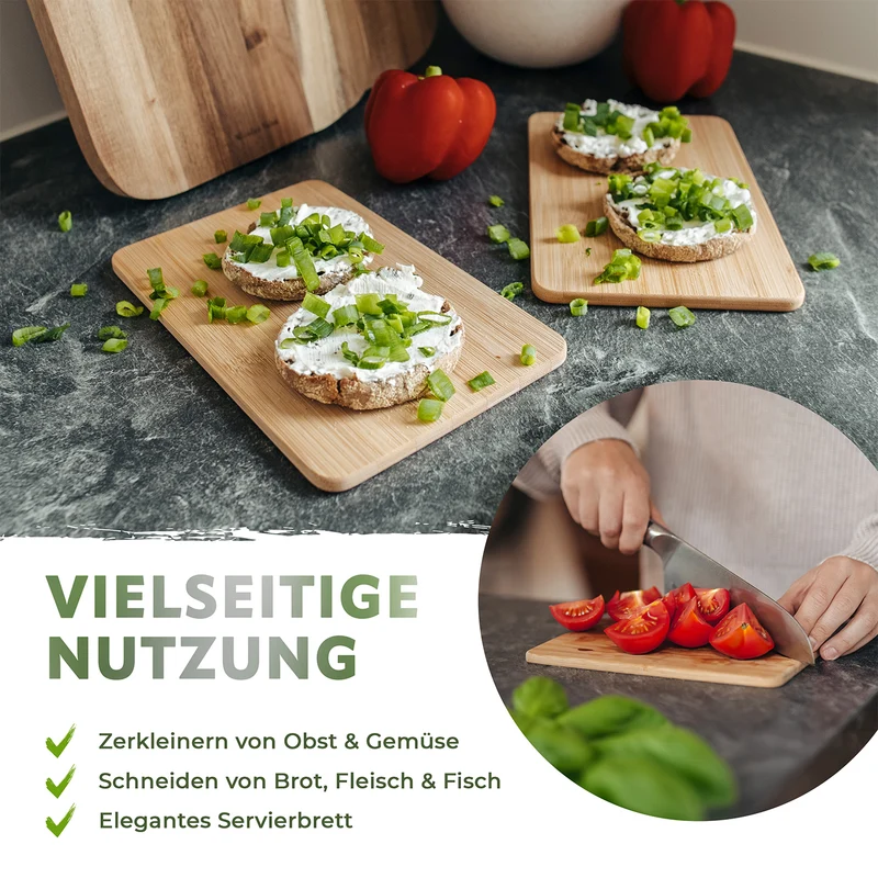 Schneidebretter aus Bambus - 6er-Set