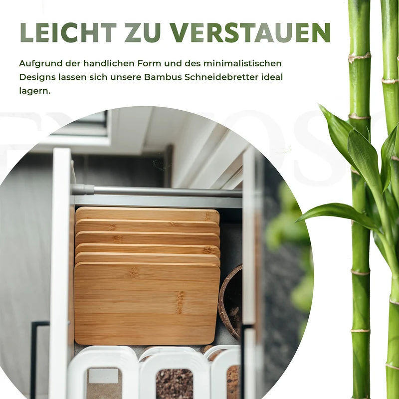 Schneidebretter aus Bambus - 6er-Set