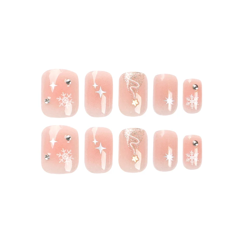 Kunstvolle Nagelverlängerungen mit Weihnachtsdesign Karnz