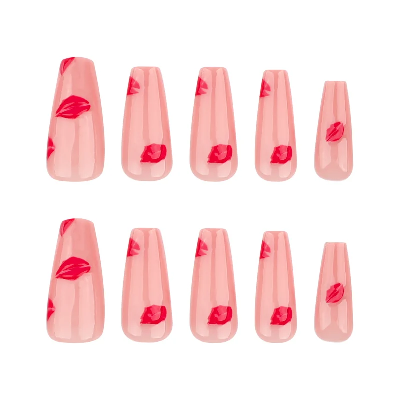 Kunstvolle Nagelverlängerungen mit Lippen-Design Karnz