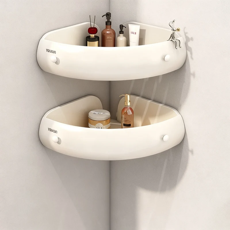 Eckregal für Badezimmer, Aluminium, ohne Bohren