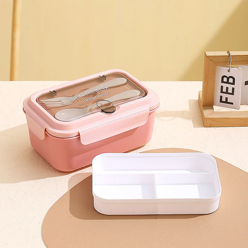 Multi-Compartment Bento Lunchbox mit integrierten Besteck